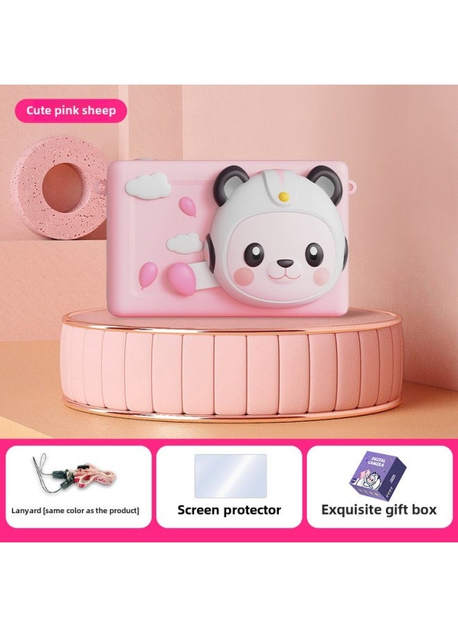 Generic CCD Mini Children's Digital Camera 8x Zoom Cute Multi-function Photo 4800W HD Camera SLR-Body Color: + Lanyard + Screen Protector  - Image 1