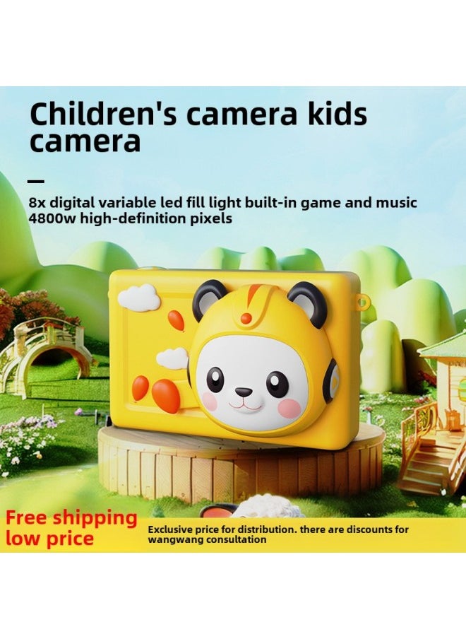 Generic CCD Mini Children's Digital Camera 8x Zoom Cute Multi-function Photo 4800W HD Camera SLR-Body Color: + Lanyard + Screen Protector  - Image 3