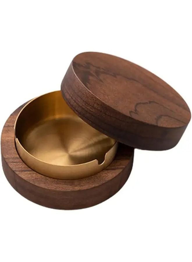 منفضة سجائر ذهبية مقاومة للرياح والروائح مزودة بغطاء للاستخدام في الهواء الطلق والحانات والمكاتب والحفلات - Image 1