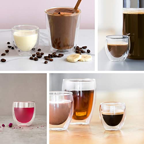 Baskety Glass Coffee Mug, Double Wall Glass Coffee Cups, Coffee Glasses Cups for Cappuccino, Latte, Espresso, Americano - 250 ML (Pack of 1) - Image 4