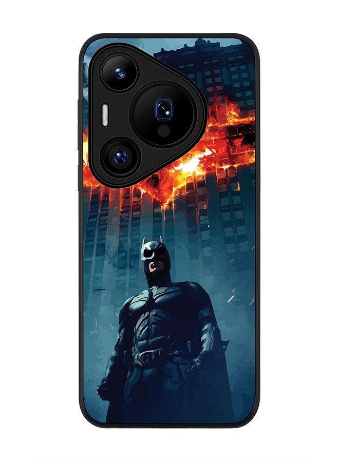 Stylizedd Rugged Black edge case for Huawei Pura 70 Pro / Huawei Pura 70 Pro Plus, Slim fit Soft Case Flexible Anti Drop TPU Gel Thin Cover - Burning Batman - Image 1