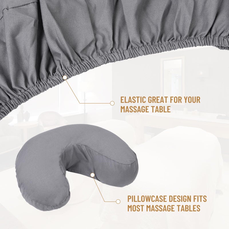 FACULX 12 Pcs 4 Sets Premium Microfiber Massage Table Sheet Set, Include Massage Table Cover, Massage Fitted Sheet, Massage Rest for Beauty Salon Spa Hair Salon, Grey - Image 5