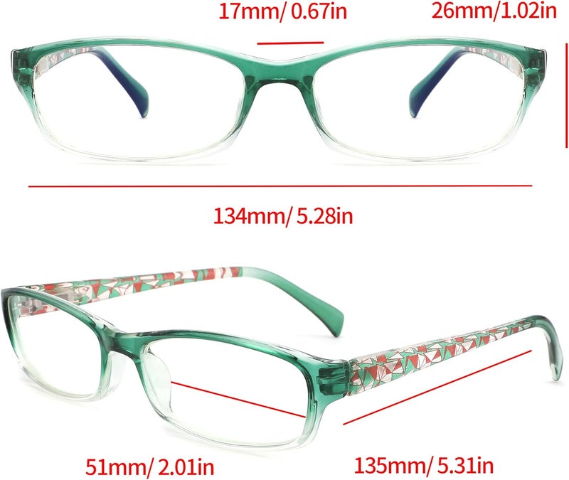 LANLANG 3-Pack Blue Light Blocking Reading Glasses for Women with 3 fashion colors, Spring Hinge, Anti Eyestrain Anti UV L-L010 - Image 5