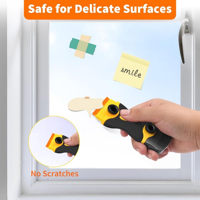 Nalisence Plastic Razor Blade Scraper Double Sided - Scraper Tool With 40pcs Metal & Plastic Razor Blades, Vinyl, Paint, Sticker Removal Tool For Cleaning Car, Window, Glass, Wood, Non Scratch - Image 4