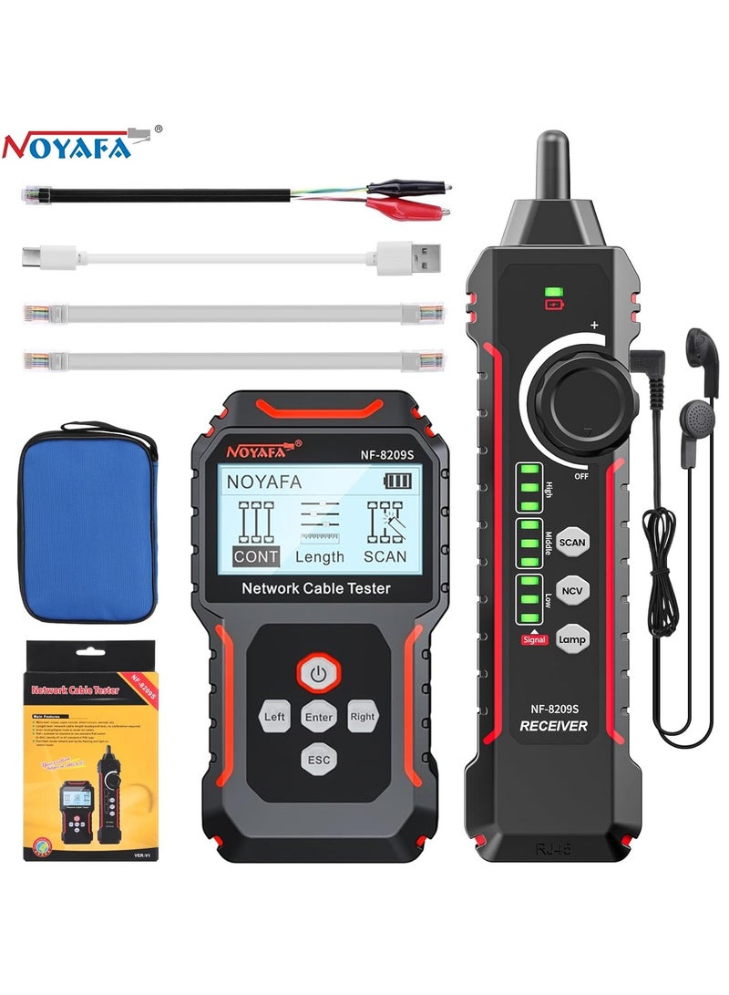 NOYAFA NF-8209S Network Cable Tester, Ethernet Cable Tester with PoE,NCV,Cable Length Test,Port Flashing,Multi-Function Trouble-Free Line Scan Mode,CAT5,CAT6 Line Tracer,LAN Network Cable Tracer Kits - Image 1