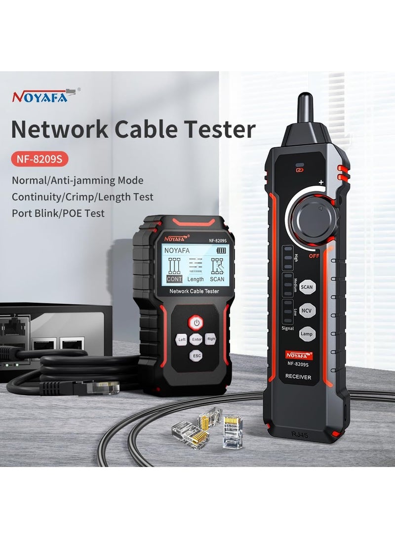 NOYAFA NF-8209S Network Cable Tester, Ethernet Cable Tester with PoE,NCV,Cable Length Test,Port Flashing,Multi-Function Trouble-Free Line Scan Mode,CAT5,CAT6 Line Tracer,LAN Network Cable Tracer Kits - Image 4