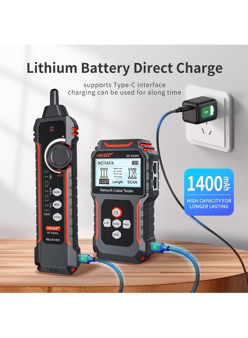 NOYAFA NF-8209S Network Cable Tester, Ethernet Cable Tester with PoE,NCV,Cable Length Test,Port Flashing,Multi-Function Trouble-Free Line Scan Mode,CAT5,CAT6 Line Tracer,LAN Network Cable Tracer Kits - Image 5