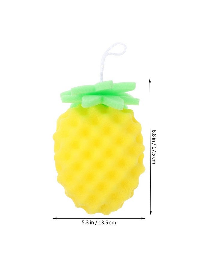 Healifty Body Scrubber Sponge Cartoon Pineapple Shaped Exfoliating Bath Sponge Loofah Bath Spa Puff Scrubber Ball Towel Shower Scrubber For Kids Baby - Image 2