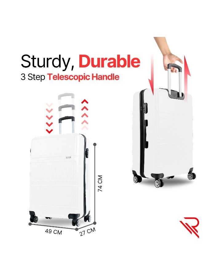 Reflection ABS Carry On Suitcase Airline Approved, Lightweight 28 Inch  Luggage- 360° Silent Wheels, ABS Hard Luggage Trolley, Spinner Wheels, Travel Luggage  (28-Inch , White) - Image 5