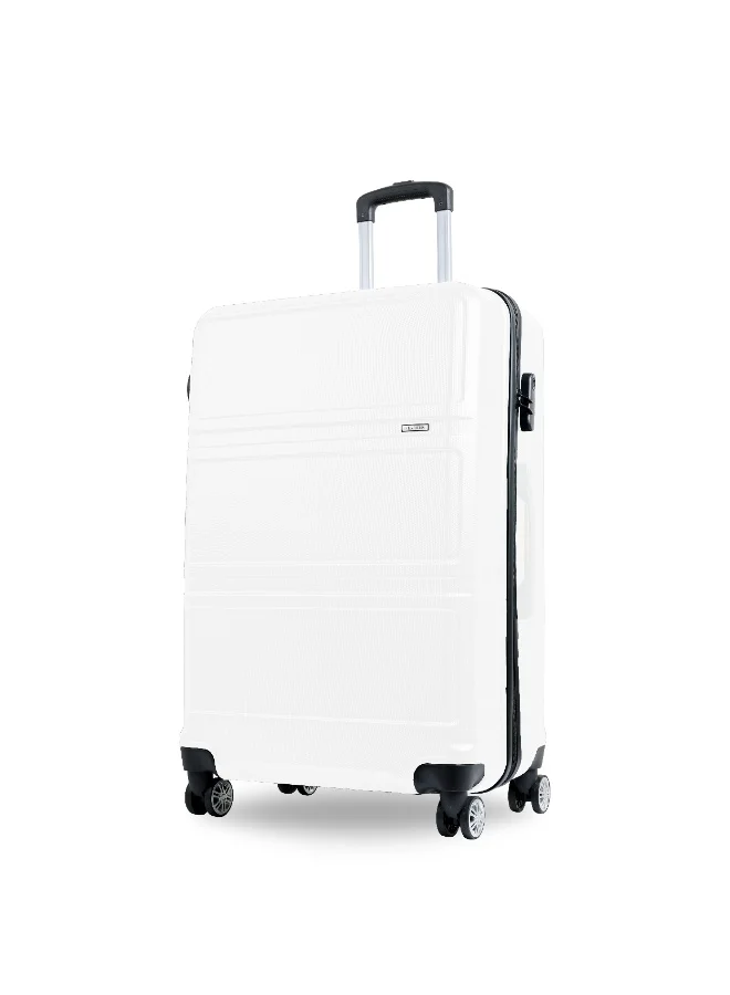 Reflection Reflection ABS Carry On Suitcase Airline Approved, Lightweight 28 Inch  Luggage- 360° Silent Wheels, ABS Hard Luggage Trolley, Spinner Wheels, Travel Luggage  (28-Inch , White)