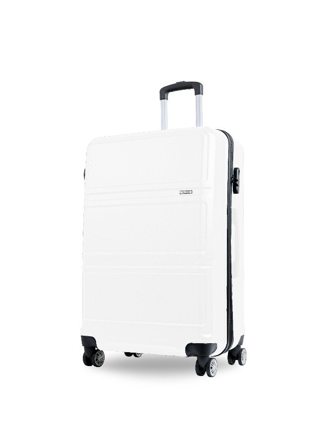 Reflection ABS Carry On Suitcase Airline Approved, Lightweight 28 Inch  Luggage- 360° Silent Wheels, ABS Hard Luggage Trolley, Spinner Wheels, Travel Luggage  (28-Inch , White) - Image 1