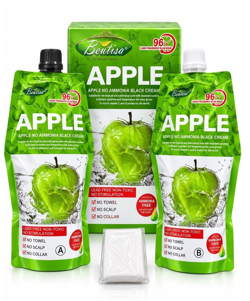 BEUTISA Apple No Ammonia Black Cream 500ml+500ml - Image 1