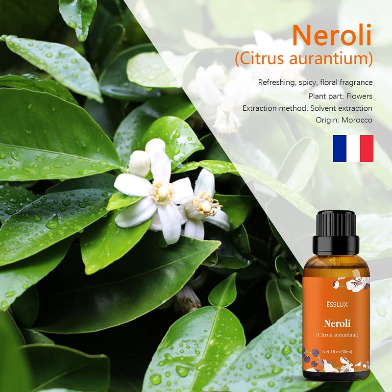 ESSLUX Neroli Essential Oil, ESSLUX Aromatherapy Essential Oils for Diffuser, Massage, Soap, Candle Making, Perfume, 30 ml - Image 2