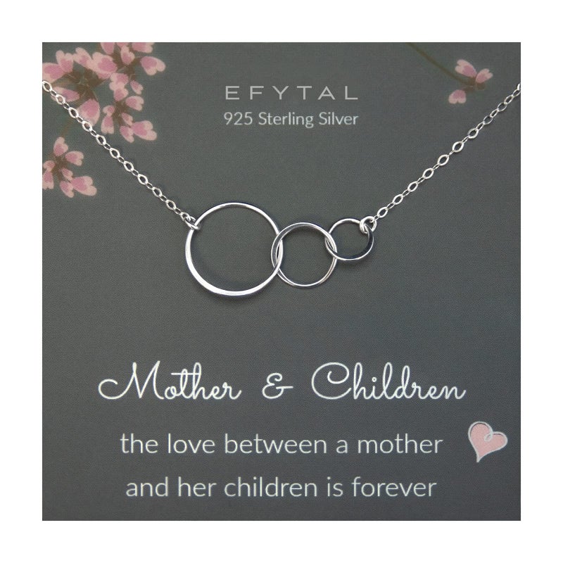 EFYTAL Mom Necklace for Women, Sterling Silver or 14k Gold Plated 3 Circle Necklace, Mothers Necklace, Mom Jewelry, Family Necklaces, Best Mom Necklace, Mothers Day Necklace - Image 1