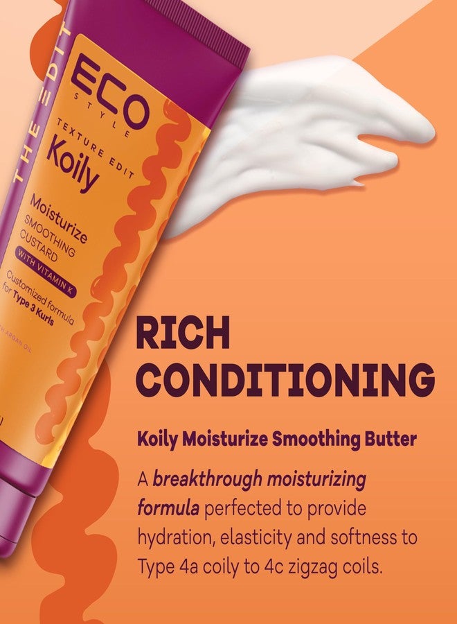 Eco Style, Texture Edit, Koily Moisturize Smoothing Butter for Type 4 curly hair - A sulfate-free, ultra-rich curly hair conditioner that provides hydration, elasticity and softness. 8oz - Image 3