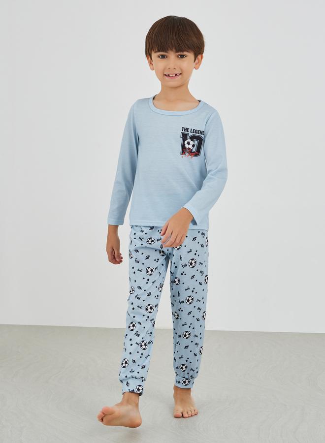 Styli Styli Boys Printed Long Sleeve T-Shirt and Jogger Pyjama Set  - Image 1