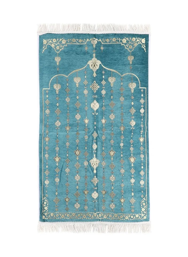 MANASEK Prayer Mat from the Eylul collection with a bag from the local brand Manasek | Original Saudi products | Made of polyester, cotton, and soft chenille fabric, comfortable and practical - 70 x 120 cm  - Image 1