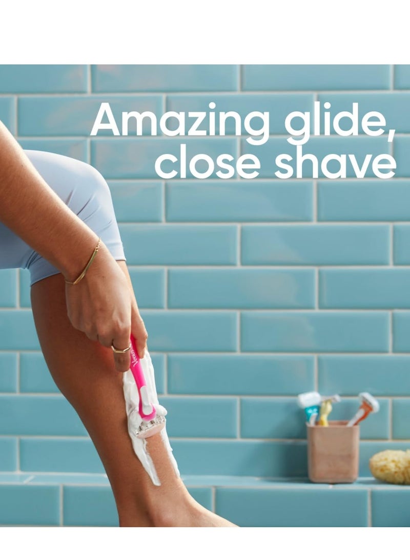 Gillette Venus ComfortGlide Disposable Razors for Women, 2 Count, White Tea Scented Moisture Bars for a Smooth Shave - Image 2