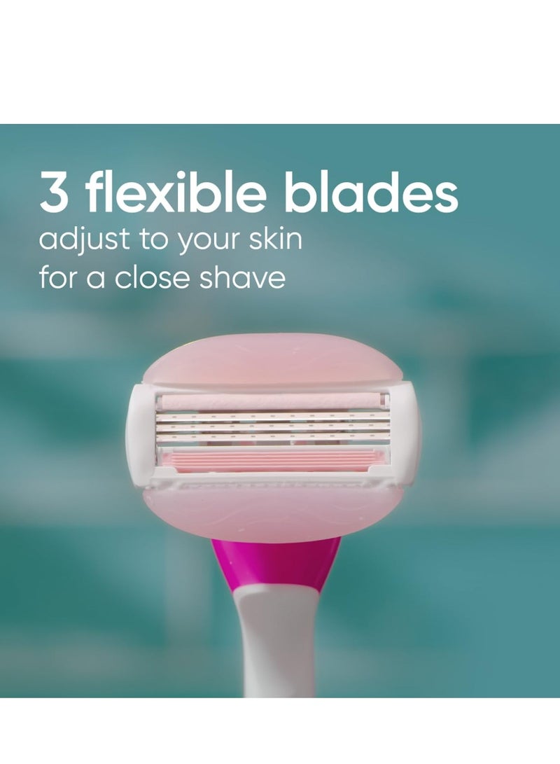 Gillette Venus ComfortGlide Disposable Razors for Women, 2 Count, White Tea Scented Moisture Bars for a Smooth Shave - Image 3