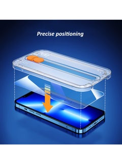 SYOSI 2Pack Screen Protector Compatible with iPhone 13 Pro iPhone 13 with Easy Install Kit Military Grade Tempered Glass Film, Bubble Free, Full Coverage Case Friendly, Auto Alignment Kit  - Image 4