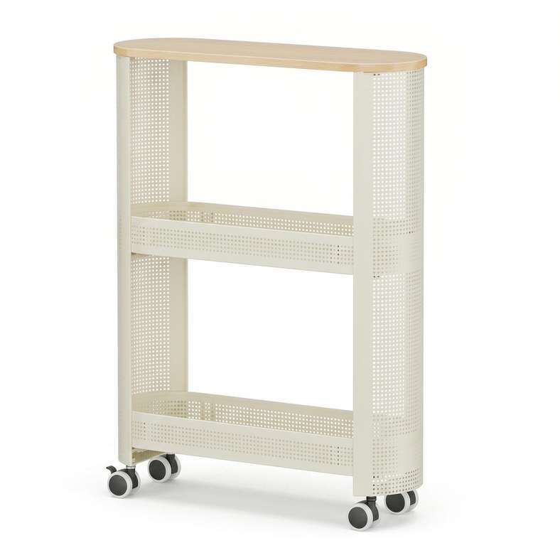 Pan Home Aviona 2-Tier Storage Rack with Wheels 49.5x17x68.7cm - White - 262WKI9900091 - Image 4
