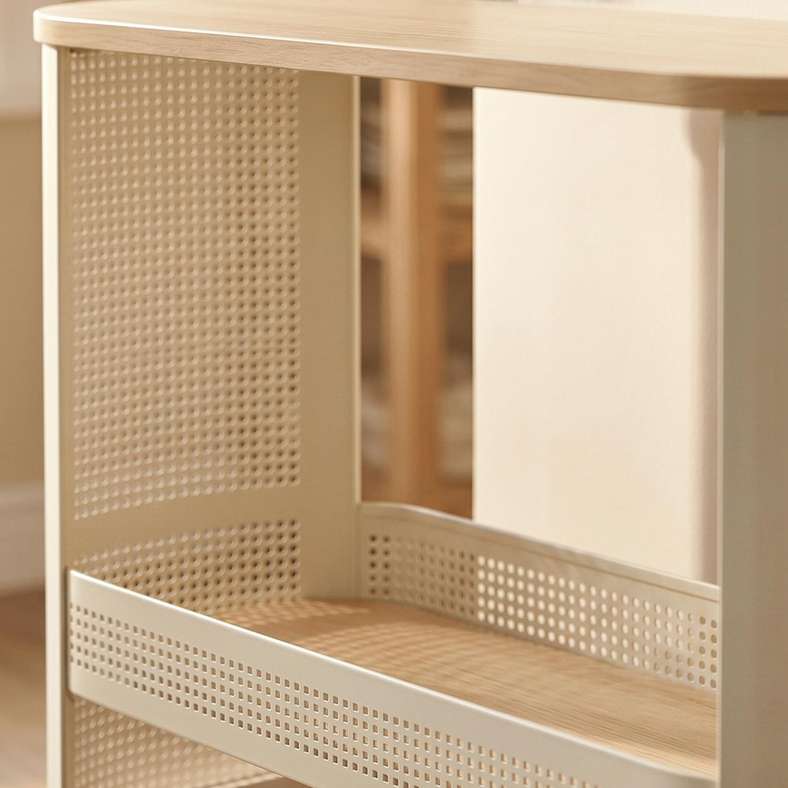 Pan Home Aviona 2-Tier Storage Rack with Wheels 49.5x17x68.7cm - White - 262WKI9900091 - Image 2