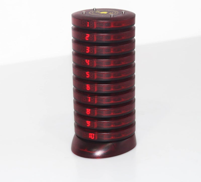 Restaurant Pager System Queue Number Call Coaster Pager Wireless Paging System Calling System Portable Rechargable Restaurant Buzzers with Numeric Keypad Transmitter (20 Pagers+1 Caller) | Wireless Paging, Queue Number Call, Coaster Buzzers, Waiter Service, Calling System - Image 5