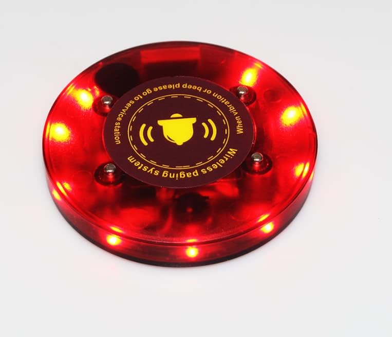 Restaurant Pager System Queue Number Call Coaster Pager Wireless Paging System Calling System Portable Rechargable Restaurant Buzzers with Numeric Keypad Transmitter (20 Pagers+1 Caller) | Wireless Paging, Queue Number Call, Coaster Buzzers, Waiter Service, Calling System - Image 4