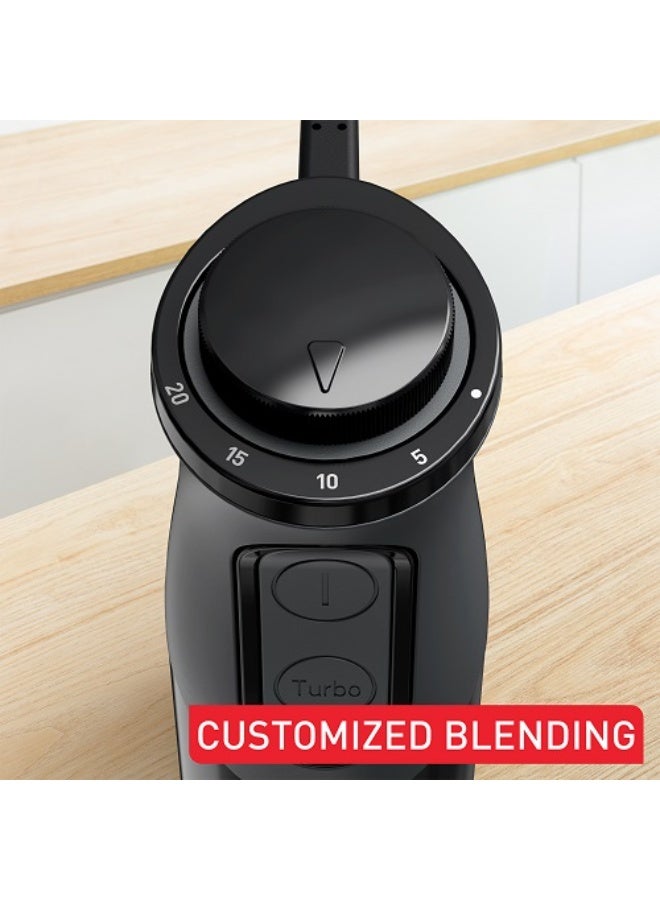 مولينكس Optichef Hand Blender 1000W, 20 Variable Speeds, 800ml Beaker, 500ml Chopper, Whisk, Powelix Technology, Black - DD6552EG DD6552EG - Image 4