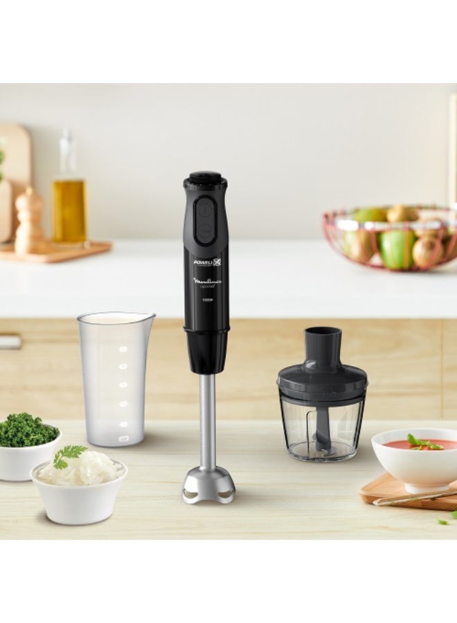 مولينكس Optichef Hand Blender 1000W, 20 Variable Speeds, 800ml Beaker, 500ml Chopper, Whisk, Powelix Technology, Black - DD6552EG DD6552EG - Image 2