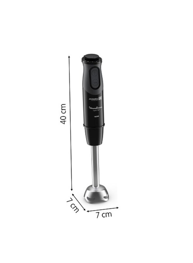 مولينكس Optichef Hand Blender 1000W, 20 Variable Speeds, 800ml Beaker, 500ml Chopper, Whisk, Powelix Technology, Black - DD6552EG DD6552EG - Image 1