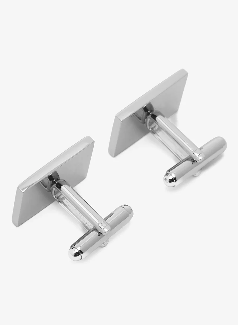 روبرت وود أزرار أكمام فضية بلورية مربعة زرقاء