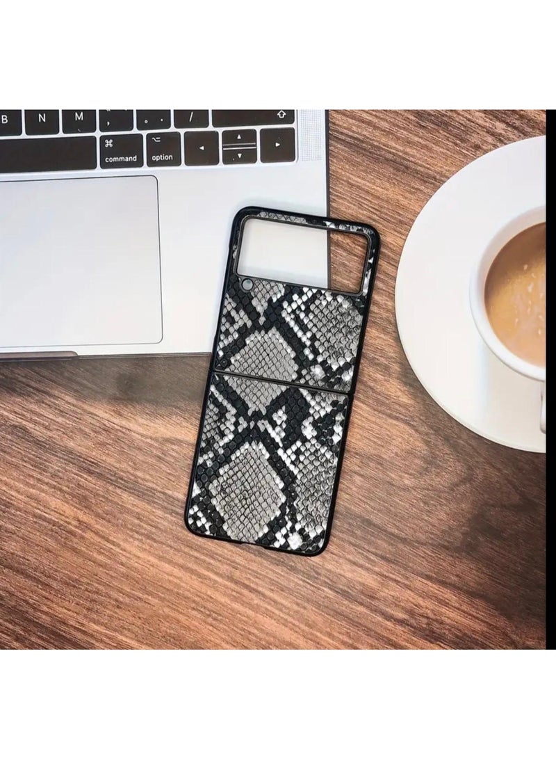 Z flip 6 case High-Quality Snake Skin Patterned Synthetic Leather