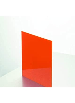 Twinkling Parrots Twinkling Parrots Acrylic Sheet Multipurpose for Craft 3mm White Black Red Blue Frosted Clear Square Plexiglass Fiber Glass Hard Plastic High Gloss DIY Projects Orange 6 Inch x 6 Inch 