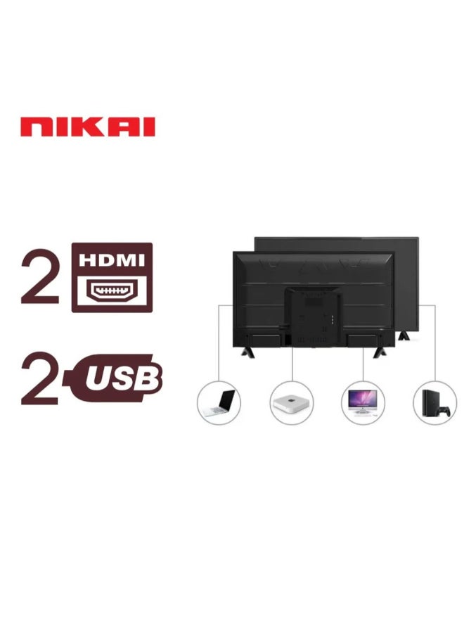 NIKAI 50 Inch Smart FULL HD Android 14 LED TV, Frame less Design, NTV5000SLED Black - Image 2
