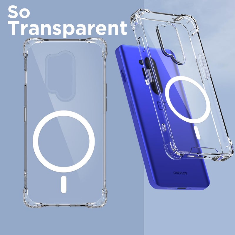 Pikkme Back Cover for OnePlus 8 Pro Mag-Safe Shockproof PC + TPU Protective Case Magnetic Support Bumper Case (Transparent Mag-Safe) - Image 2
