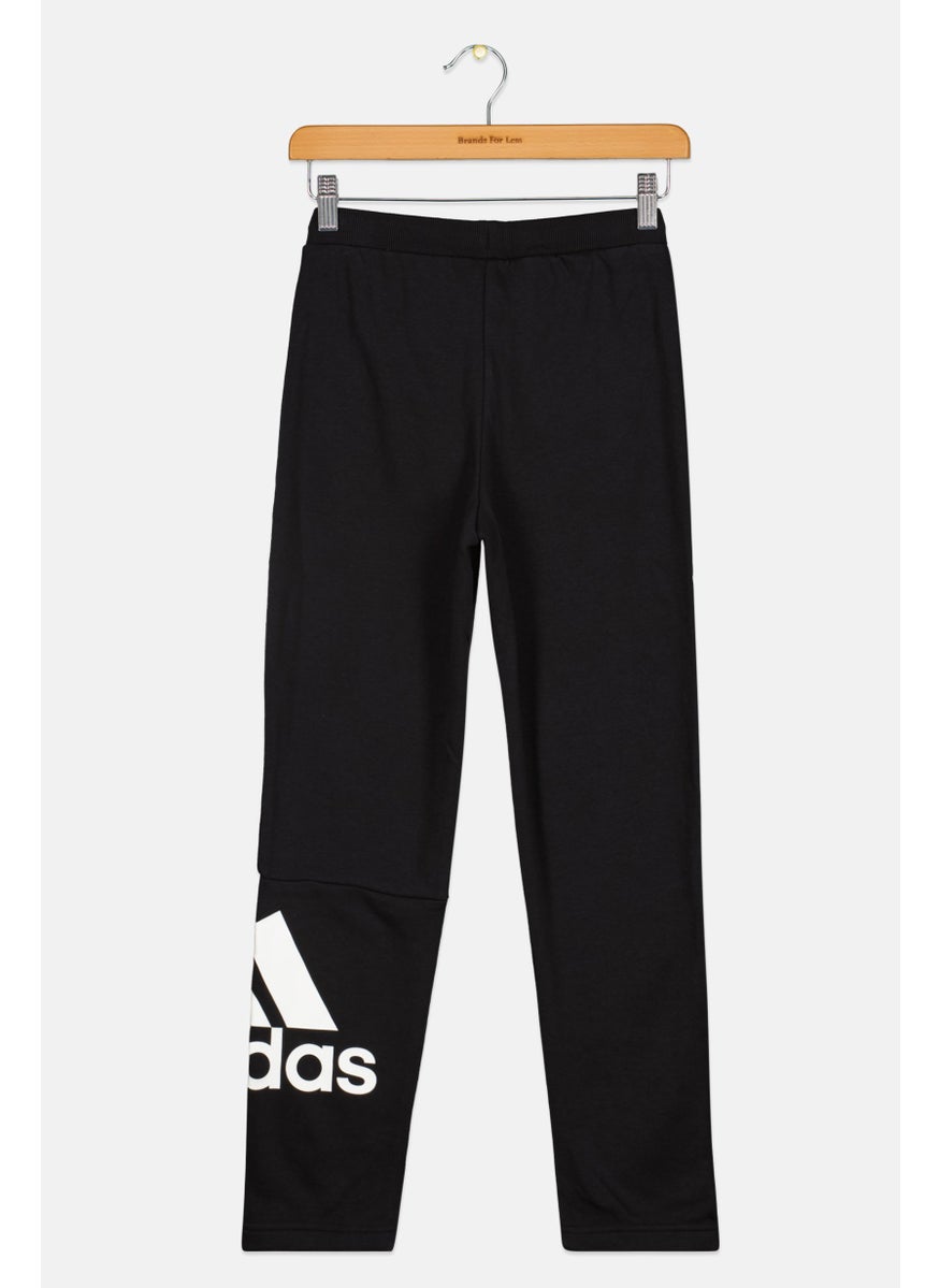 Adidas Kids Boy Brand Logo Drawstring Sweatpants, Black  - Image 2
