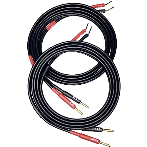 CNCESS CESS-119-6f Banana Plugs to Pin Type Plugs 12AWG 680 Strand Count Super Soft Silicone Wire Speaker Cable (6 Feet) - Image 4