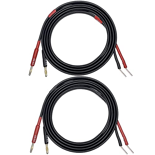 CNCESS CESS-119-6f Banana Plugs to Pin Type Plugs 12AWG 680 Strand Count Super Soft Silicone Wire Speaker Cable (6 Feet) - Image 5