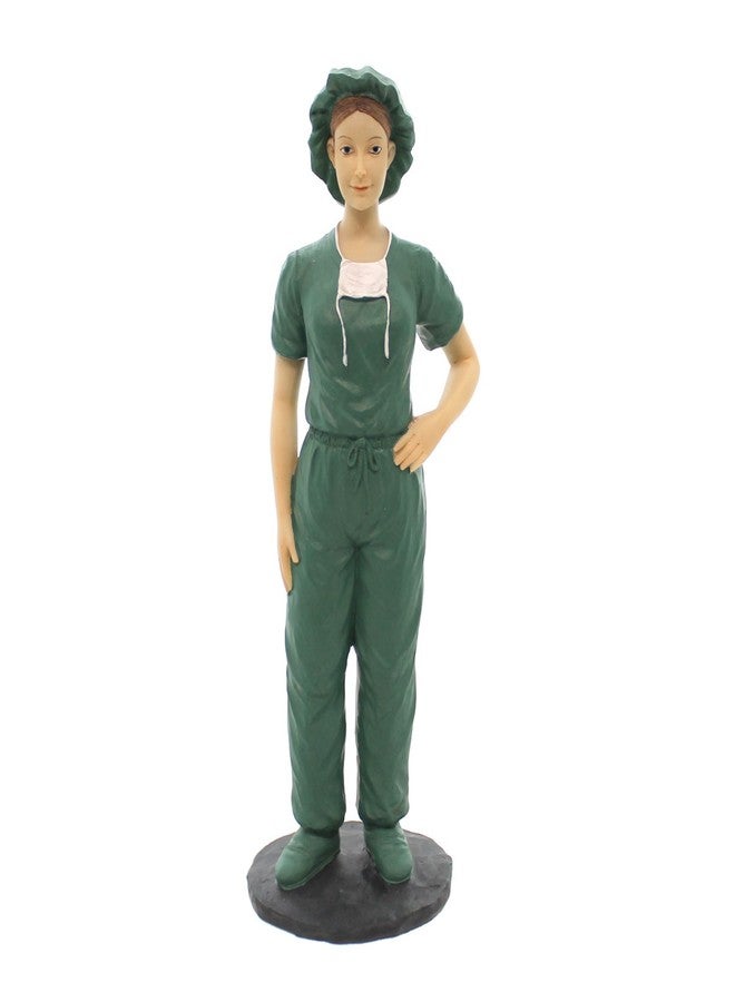 Ebony Treasures Professional Female Nurse in Scrubs Figurine, 8.5" Tall - Image 1
