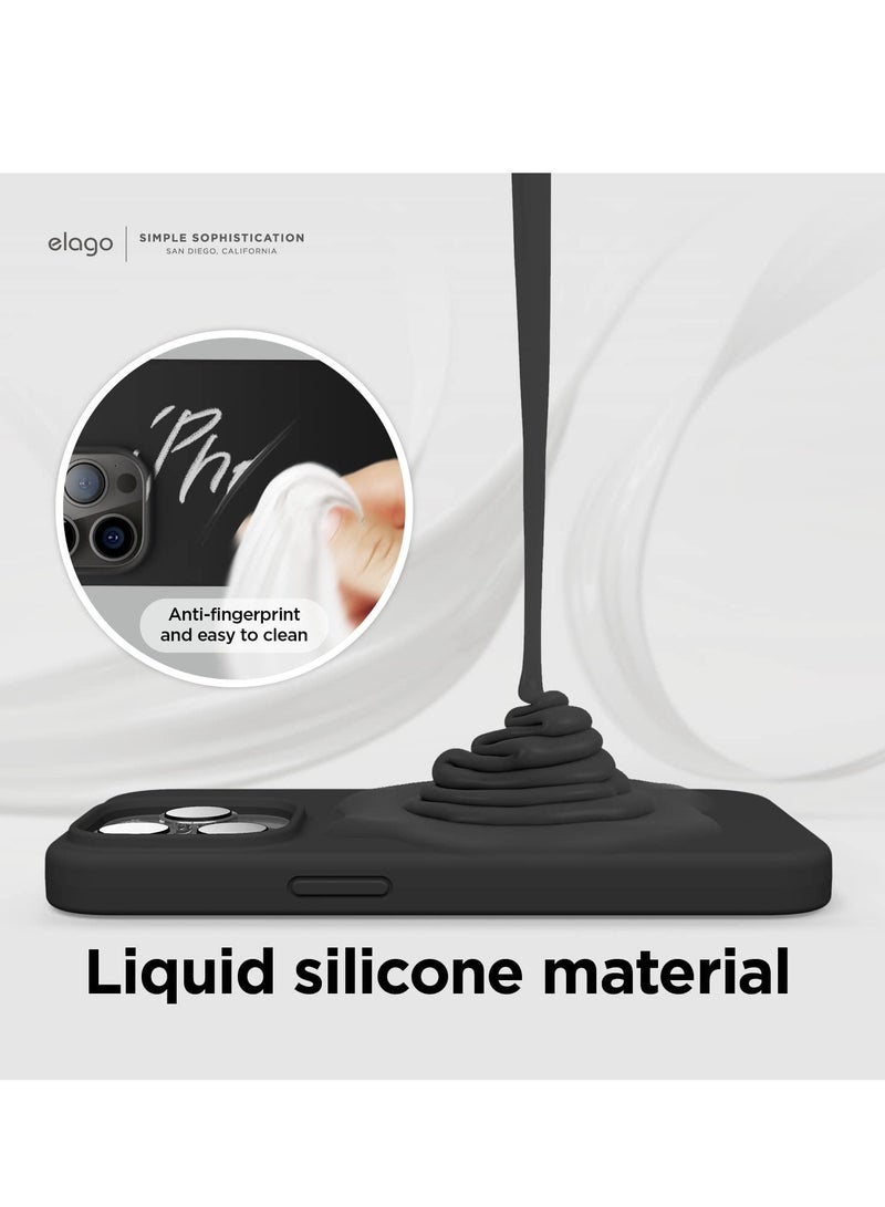 ELTRAZONE Silicone for iPhone 14 Pro MAX case cover Shockproof compatible with MagSafe - Black - Image 5