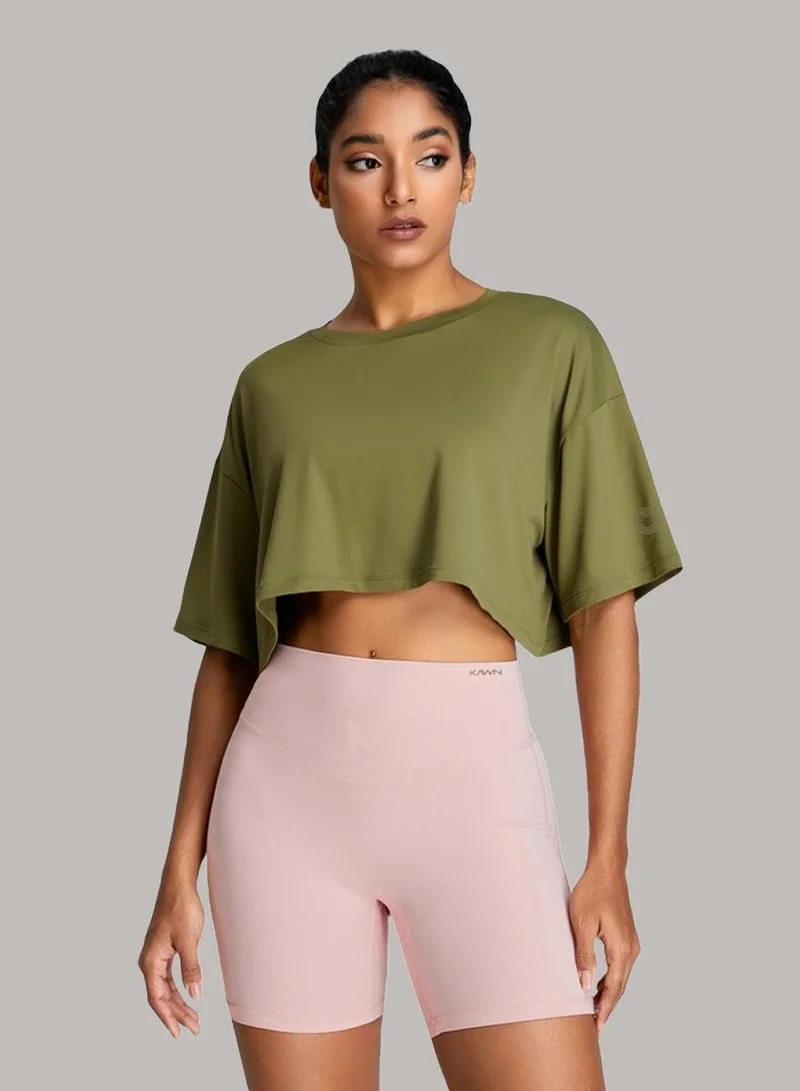 Womens Short Sleeves Loose Fit Crop Top