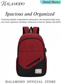 HALAMODO 3PCS Backpack Travel Carry on Backpack Water Resistant College School Bag College High School Backpack Computer Bag as Great Gifts for Men Women  - Image 2