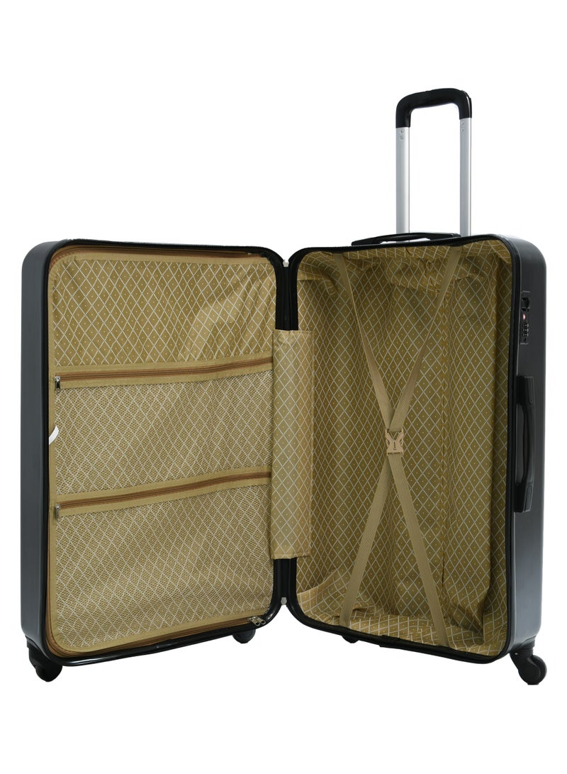 MORANO 3-Piece Unisex Morano Travel Luggage Trolley Set Size 28''-24-20'' Inch Black - Image 4