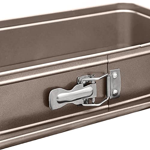 Meleg Otthon Springform Cheesecake Pan - Leakproof, Nonstick, Rectangle, Removable Bottom, Gold (15.7" x 11" x 2.6") - Image 3