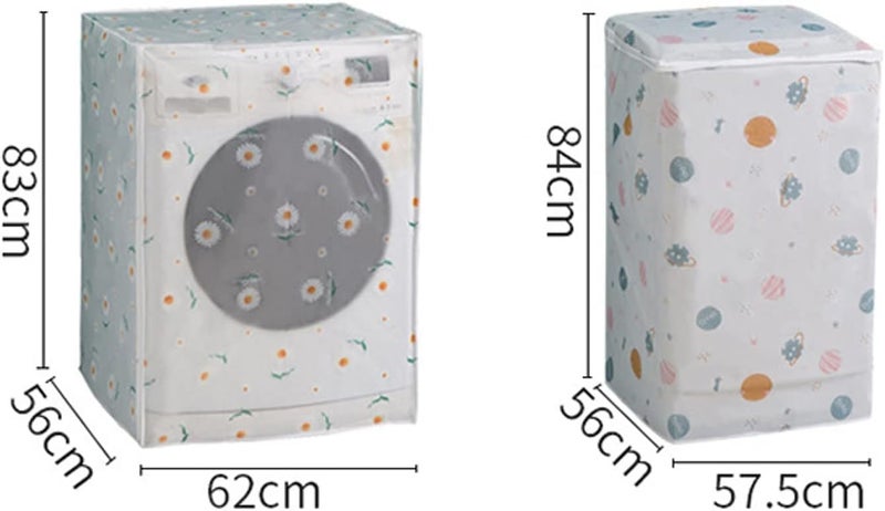 Potency Peva Waterproof Washing Machine Zipped Cover Dust Protection For Top Load Washer Dryer Washing Machine Cover Washer Dryer Dustproof Waterproof Case Cover Flip-Top(Top Load-57*56*84Cm) - Image 5