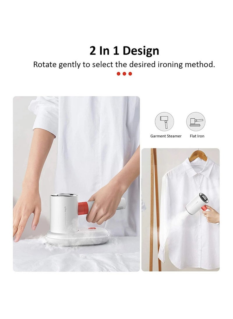 Deerma HS007 Portable Handheld Steamer Travel Steamer Mini Travel Steamer Special Folding Handle Remove Wrinkles Fast Heating 100ml Water Tank - White 100 ml 700 W HS200-WHITE White - Image 2