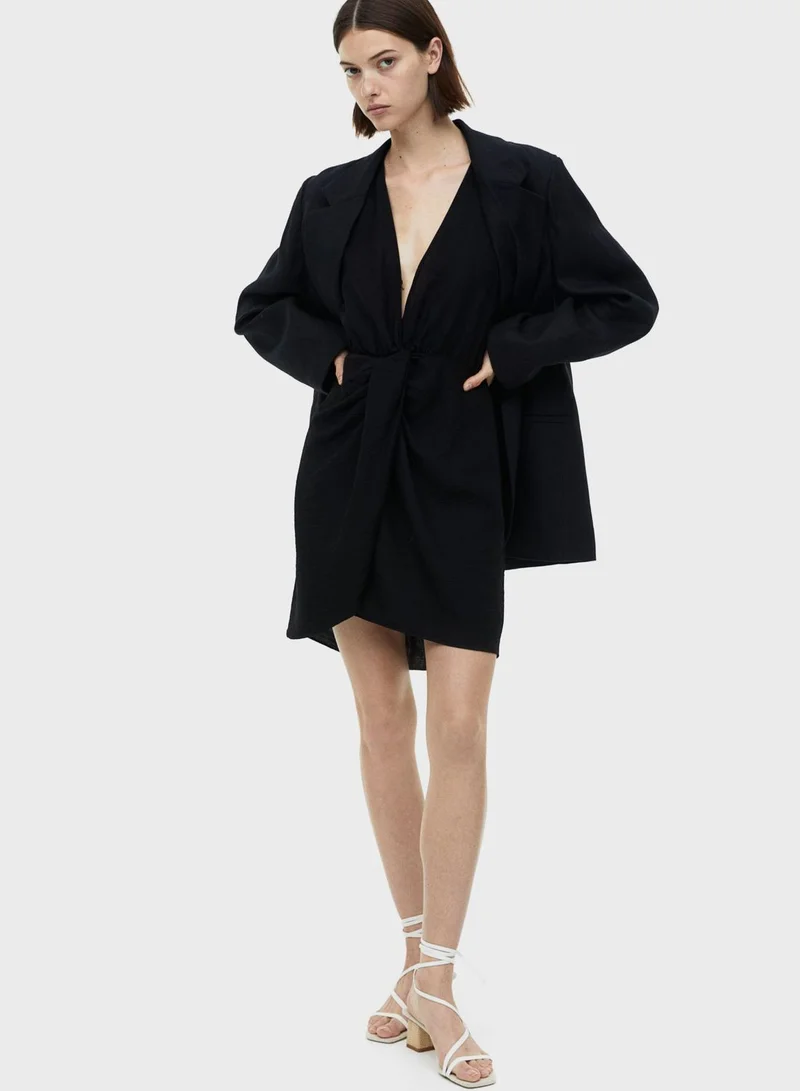 H&M Knotted Black Mini Dress