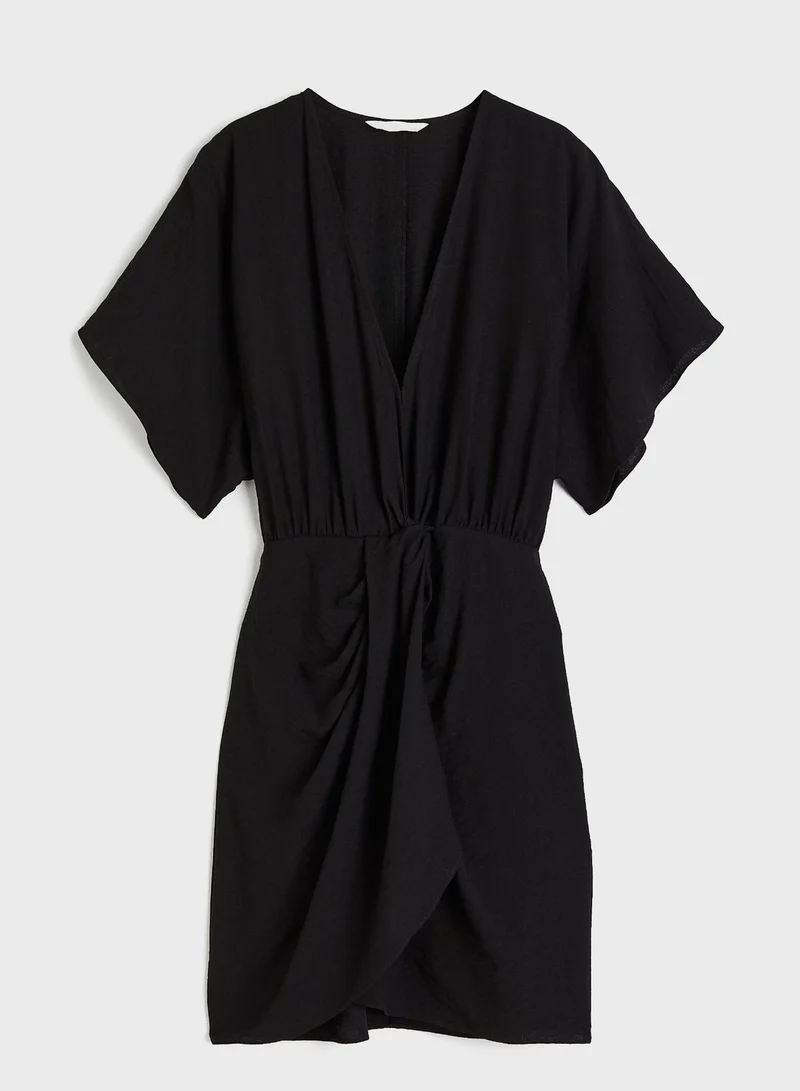 H&M Knotted Black Mini Dress