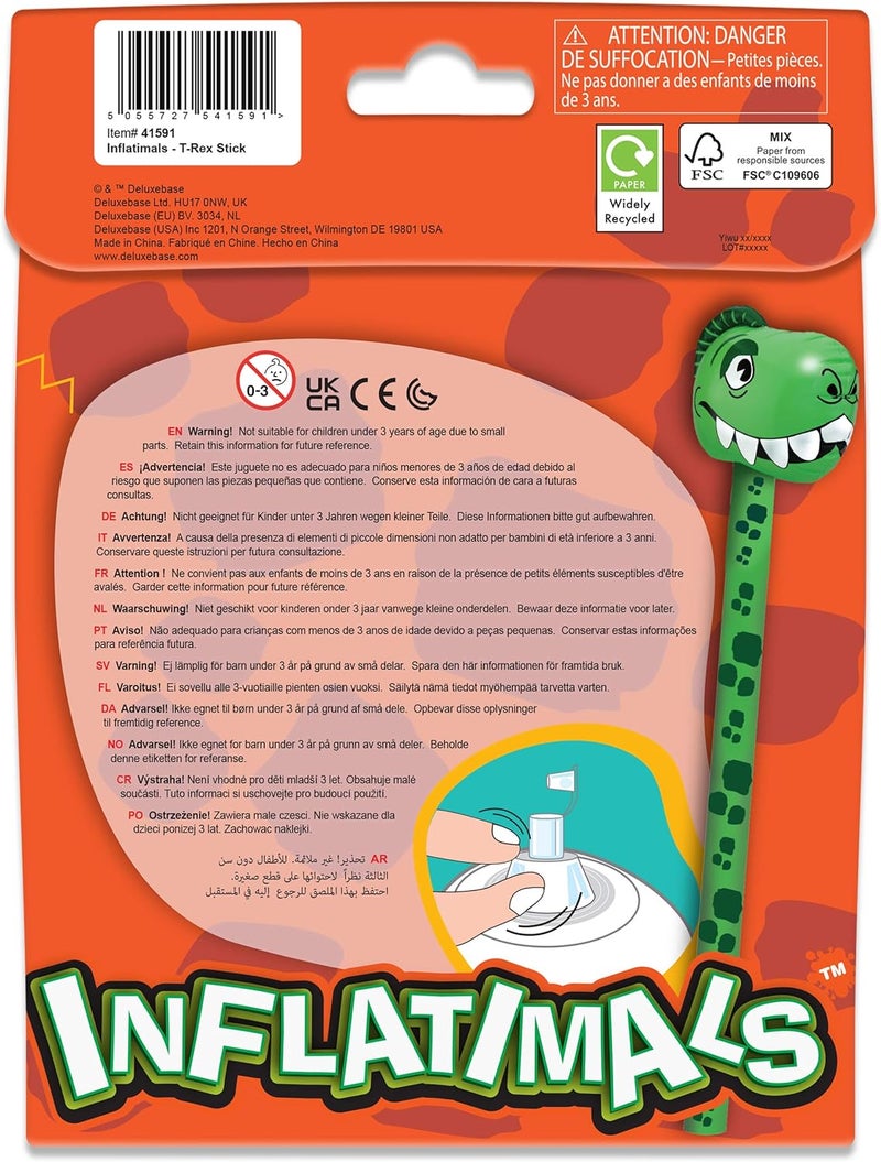 Inflatimals - T-Rex from Deluxebase. Prehistoric Animal Inflatable Toy, Green Blow Up Kids Party Decoration, Reusable Event Supplies & Room Decor, Inflates to 4.5ft. - Image 3